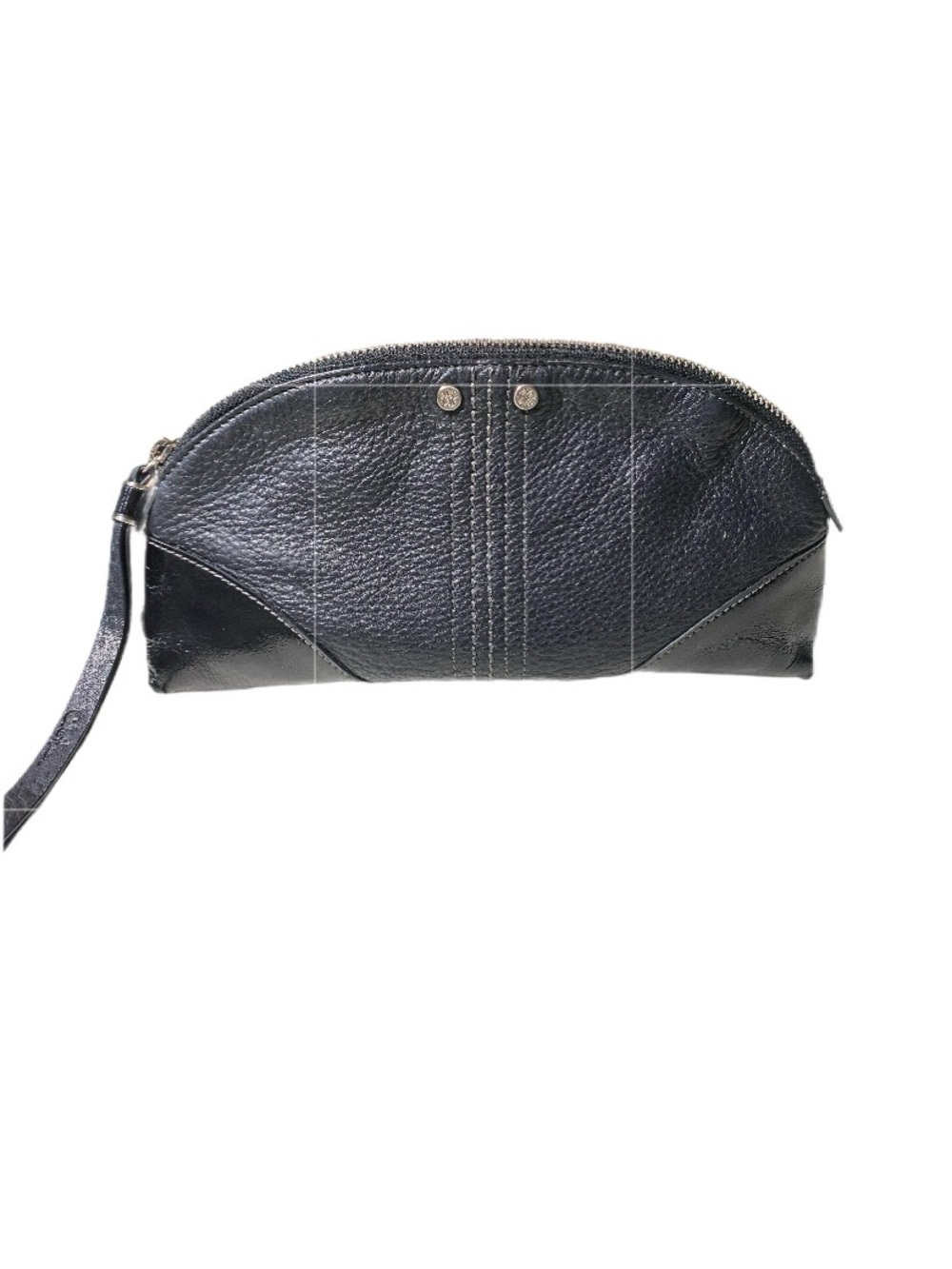 Cole Haan Black Leather Wristlet Clutch Evening Pouch Purse